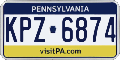 PA license plate KPZ6874