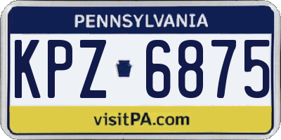 PA license plate KPZ6875