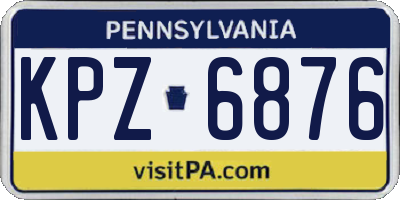 PA license plate KPZ6876