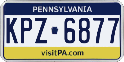 PA license plate KPZ6877