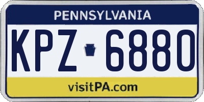 PA license plate KPZ6880