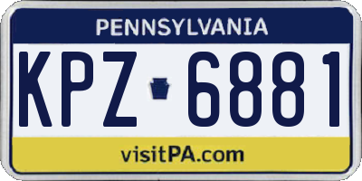 PA license plate KPZ6881