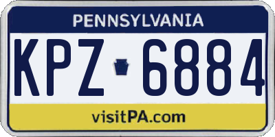 PA license plate KPZ6884