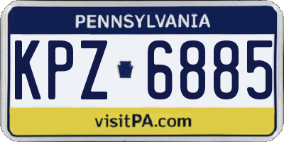 PA license plate KPZ6885