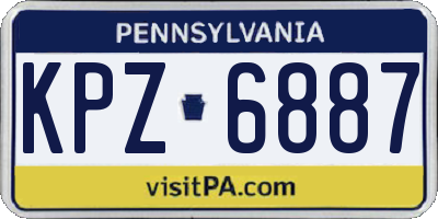PA license plate KPZ6887