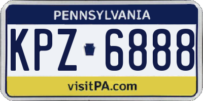 PA license plate KPZ6888