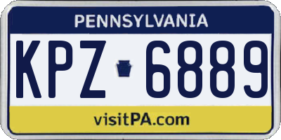 PA license plate KPZ6889