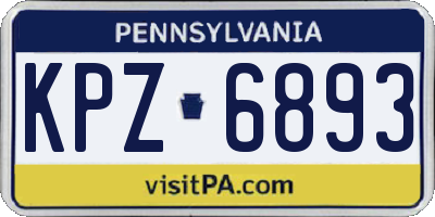 PA license plate KPZ6893