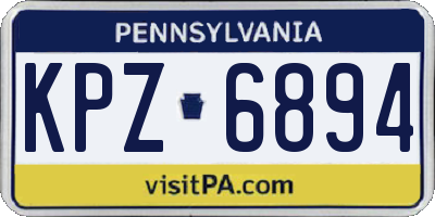 PA license plate KPZ6894