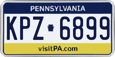 PA license plate KPZ6899