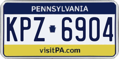 PA license plate KPZ6904