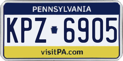 PA license plate KPZ6905