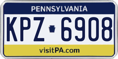 PA license plate KPZ6908
