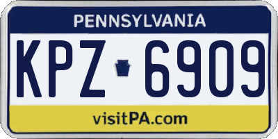 PA license plate KPZ6909