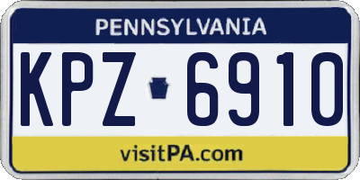 PA license plate KPZ6910