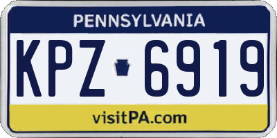 PA license plate KPZ6919