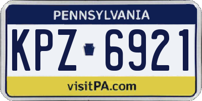 PA license plate KPZ6921