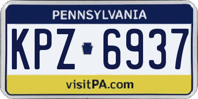 PA license plate KPZ6937