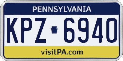 PA license plate KPZ6940