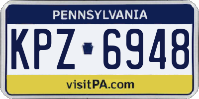 PA license plate KPZ6948