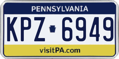 PA license plate KPZ6949