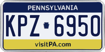 PA license plate KPZ6950