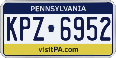PA license plate KPZ6952