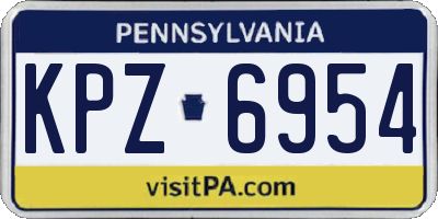 PA license plate KPZ6954