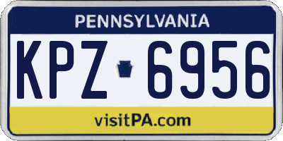PA license plate KPZ6956