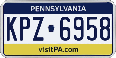 PA license plate KPZ6958
