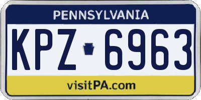PA license plate KPZ6963