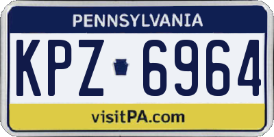 PA license plate KPZ6964