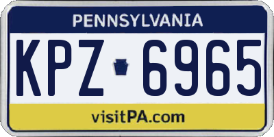 PA license plate KPZ6965