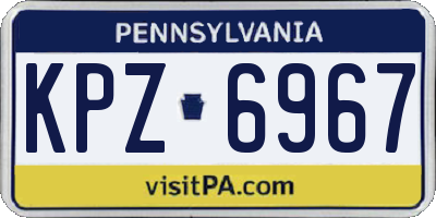PA license plate KPZ6967