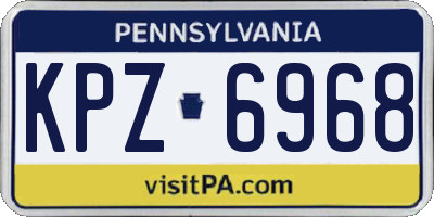 PA license plate KPZ6968