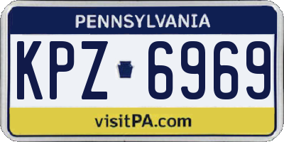 PA license plate KPZ6969