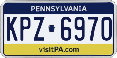PA license plate KPZ6970