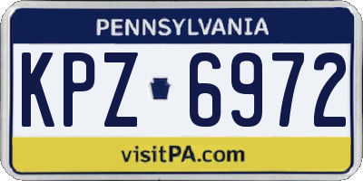 PA license plate KPZ6972