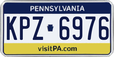 PA license plate KPZ6976