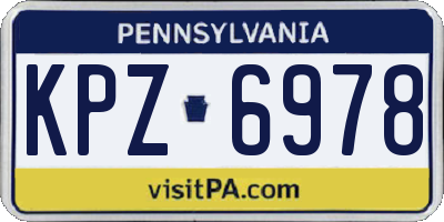 PA license plate KPZ6978