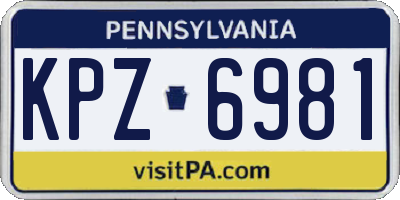 PA license plate KPZ6981
