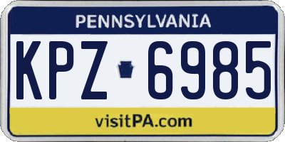 PA license plate KPZ6985
