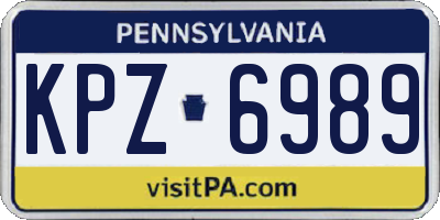 PA license plate KPZ6989