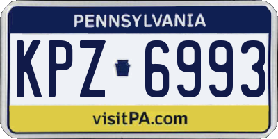 PA license plate KPZ6993