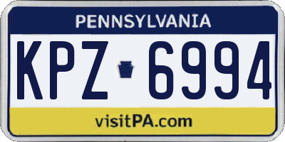 PA license plate KPZ6994