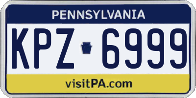 PA license plate KPZ6999
