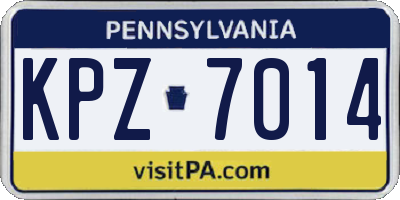 PA license plate KPZ7014