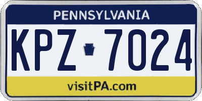 PA license plate KPZ7024