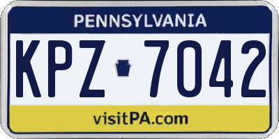 PA license plate KPZ7042