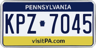 PA license plate KPZ7045